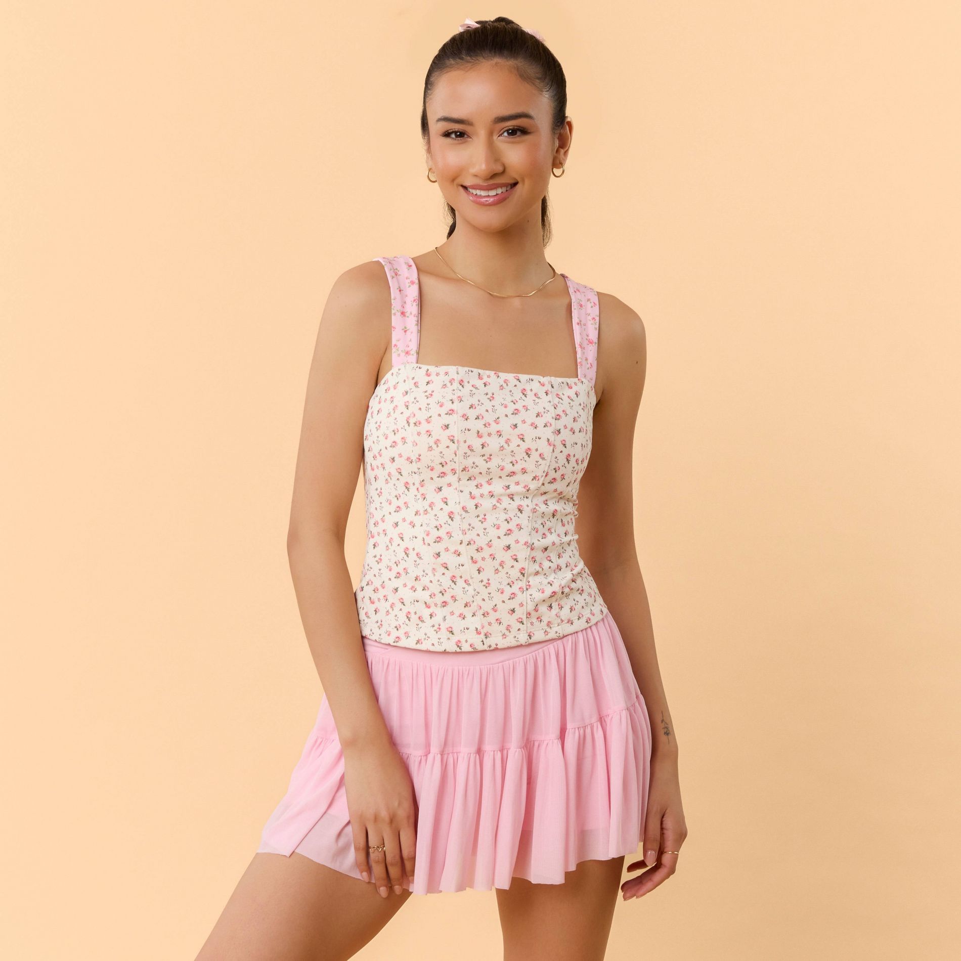 Blogilates Women's Tiny Bows Corset Tank Top