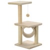 vidaXL Cat Tree Beige Particle board, Soft plush, Sisal rope 25.6 in - 2 of 4