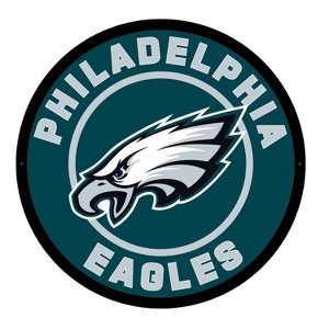 Evergreen Ultra-Thin Edgelight LED Wall Decor, Round, Philadelphia Eagles- 23 x 23 Inches Made In USA - 1 of 4