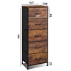 Aoibox 5 Drawer Fabric Dresser Tall Chest of Drawers with Wood Top Storage Organizer Sturdy Steel Frame Rustic Brown Suitable for Bedroom - 3 of 4