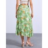 INSPIRE CHIC Women's Tropical Floral Print Ruffle Self-Tie Knot Split Beach Wrap Midi Skirt - 4 of 4