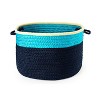 Colonial Mills Color Block Round Basket - Navy Green 14"x14"x10" 100% Polypropylene Round - 4 of 4
