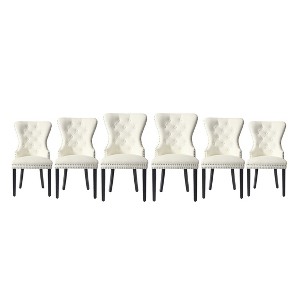 WestinTrends Wordford Velvet Upholstered Tufted Dining Chairs (Set of 6) - 1 of 4