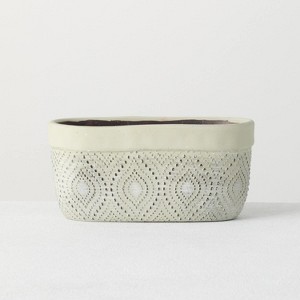 Sullivans Cement Double Planter Vase 4"H Off-White - 1 of 3