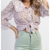 Women's FLEUR SMOCKED RUFFLED CUFF TOP - SANS SOUCI - 4 of 4