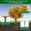 Artificial Topiary Trees Set of 2, Topiary Trees with Metal Ground Spike for Winter and Fall,Christmas Topiary Tree Outdoor Front Porch Garden - 3 of 4
