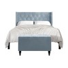 ChaletPosh Velvet Upholstered Bed with Storage Bench - 3 of 4