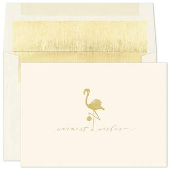 Masterpiece Studios Warmest Wishes 16-Count Christmas Cards, Golden Flamingo, 7.87" x 5.62" (966400)