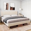Coucheta Upholstered Bed Frame with Adjustable Headboard - Velvet Platform Base, No Box Spring Needed, Easy Assembly - 3 of 4