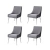 UNISOAR  Accent Chair Beige Velvet Upholstered Side Dining Chairs with Brushed Legs - 2 of 4