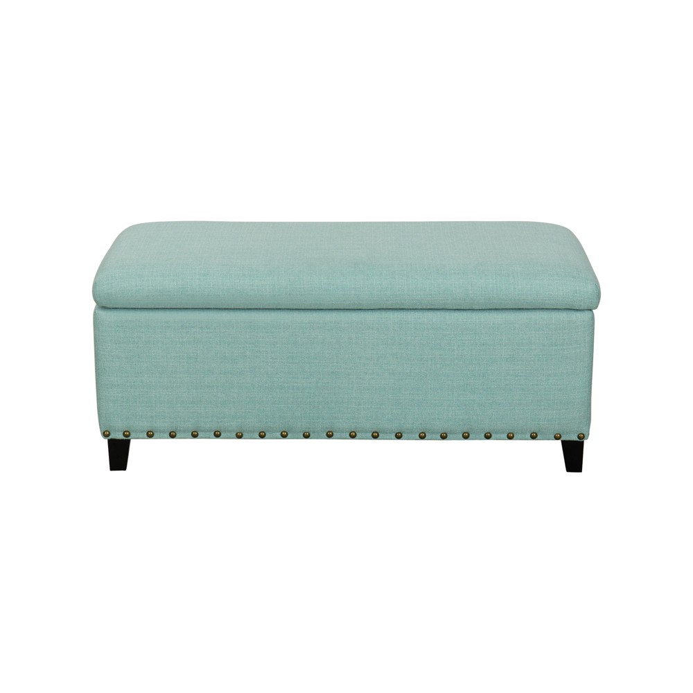 John Boyd Designs Harris Upholstered Storage Bench With Nailheads