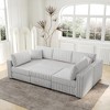 106.3" Convertible Sectional Sofas Couch with Hydraulic Lift Storage Ottoman, Washable Cushions & Pillows, Solid Wood Frame, Rabbit Plush Fabric - 4 of 4
