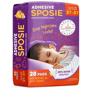 Sposie Booster Pads with Adhesive For Overnight Diaper Leak Protection - 28ct - 1 of 4