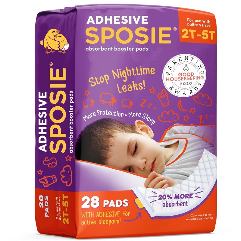Sposie Booster Pads with Adhesive For Overnight Diaper Leak Protection - 28ct, 1 of 10