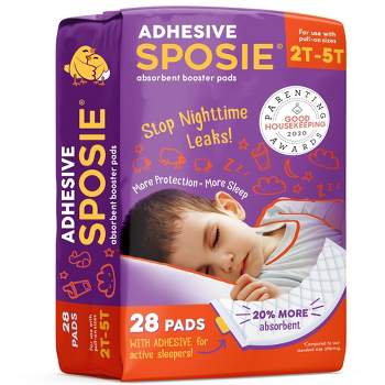 Sposie Booster Pads with Adhesive For Overnight Diaper Leak Protection - 28ct