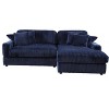 NicBex Couches for Living Room Comfy 3-seat Corner Sofa Corduroy Upholstered Sleeper Sofa Couch with Deep Seat& 6 Pillows - 2 of 4