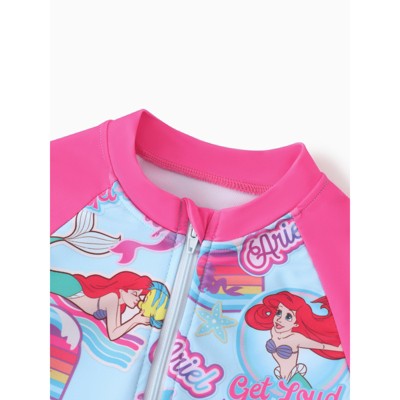 Disney Princess Kids Summer Holiday One Piece Rash Guards Ariel Pink 6-7 — фото 2
