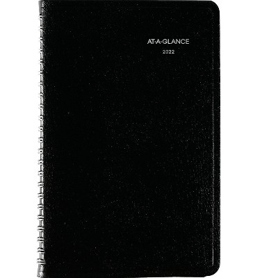 AT-A-GLANCE 2022 5" x 8" Appointment Book DayMinder Black G200-00-22