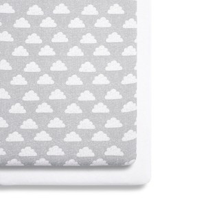 Snuz Twin Pack Sheets - Crib Cloud - 1 of 4