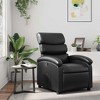 vidaXL Manual Recliner Chair, Adjustable Backrest/ Footrest, Black Leather Reclining Sofa - 2 of 4