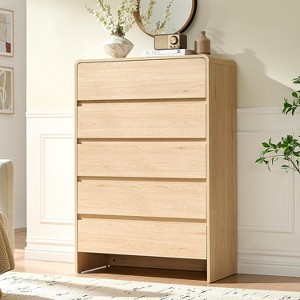 AMERLIFE Storage Dresser, Modern Chest with Rounded Corners, Wood Cabinet Organizer for Living Room, Easy Assembly - 1 of 4