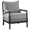 Linen-Like Fabric and Rubberwood Accent Chair with Removable Back, Beaded Frame and Slender Design - 2 of 4
