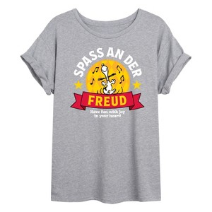 Women's - Peanuts - Snoopy Spass An Der Freud Oversized Graphic T-Shirt - 1 of 4