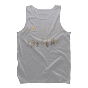 Men's Design By Humans Be Brave Little Arrow (gold) By staceyroman Tank Top - 1 of 4