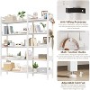 Garvee 5-Tier Corner Bookshelf with Hooks,Wooden Bookcase with Open Shelves and Metal Frame for Home Office - 4 of 4