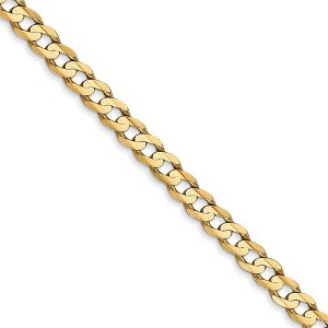 Black Bow Jewelry 3.8mm, 14k Yellow Gold, Open Concave Curb Chain Necklace - 1 of 4