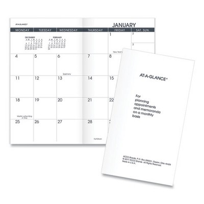 Pocket Size Monthly Planner Refill, 6 x 3.5, White Sheets, 12-Month (Jan to Dec): 2025