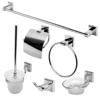 ALFI AB9509-PC Polished Chrome 6 Piece Matching Bathroom Accessory Set