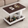 HDZNVF Adjustable End Table with Wheels, 360°Rotating Top and Storage Space for Living Room, Small Space - 4 of 4