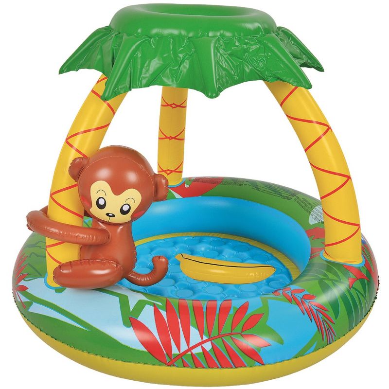 Pool Central 40" Monkey with Palm Trees Inflatable Kiddie Swimming Pool, 1 of 5