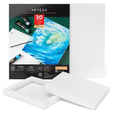 Arteza DIY White Frame, Acrylic Pad, 11"x14", DIY Ready-to-Hang Artwork Kit - 20 Sheets (ARTZ-2013)