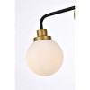 Elegant Lighting Hanson 3 lights bath sconce in black with brass with frosted shade - 4 of 4