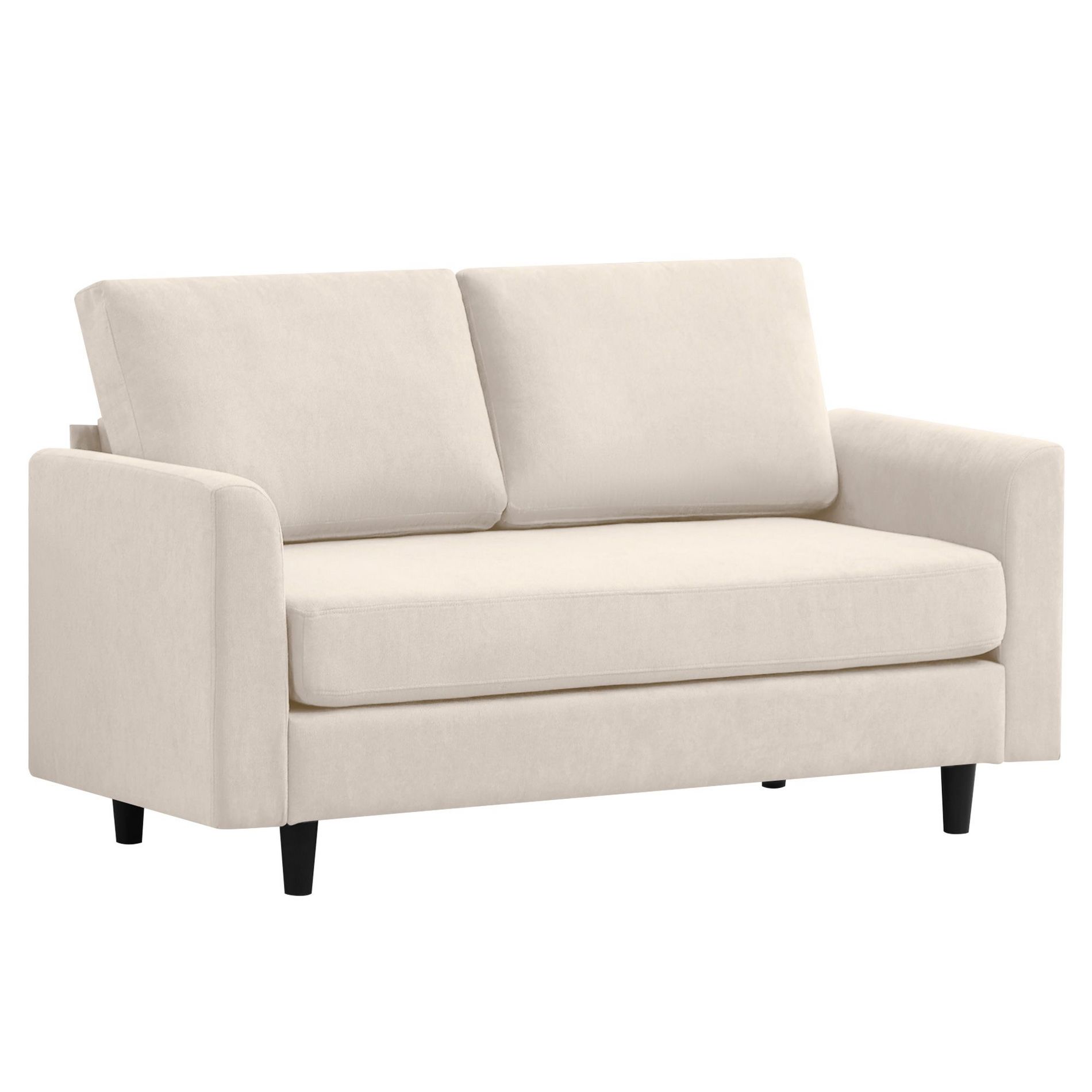 Hyleory Cozy Comfort Loveseat for Living Room, Small Space, Office, Apartment, Breathable Soft Fabric Sofa - Beige