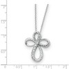 Black Bow Jewelry Rhodium Plated Sterling Silver & CZ Endless Hope Cross Necklace, 18in - 2 of 4