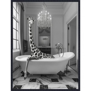 Amanti Art Giraffe Glam Soak by Niky Rahner Framed Canvas Wall Art - 1 of 4