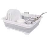 J&V TEXTILES Collapsible Dish Drying Rack - Popup for Easy Storage, Drain Water Directly into The Sink