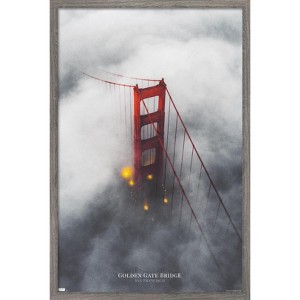 Trends International San Francisco - Foggy Bridge Framed Wall Poster Prints - 1 of 4