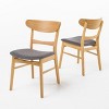 GDFStudio Isador Mid Century Modern Fabric Upholstered Wood Dining Chairs (Set of 2) - 2 of 4