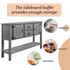 GustoWave 48'' Entry Table with 2 Drawers and Cabinets, Farmhouse Sofa Table, Solid Wood Sofa Table with Shelves, Gray - 4 of 4