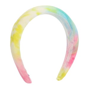 Unique Bargains Women's Elegant Tie-dye Colored Hairband 6.69"x6.10" Purple Green 1 Pc - 1 of 3