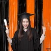KatchOn, Black and Orange Foil Fringe Curtain - XtraLarge 3.2x8 Feet, Pack of 2 | Black and Orange Party Decorations - 3 of 4