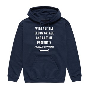 Men's - Instant Message - Elbow Grease And Profanity Graphic Fleece Pullover Hoodie - 1 of 4