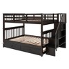 Stairway Full-Over-Full Bunk Bed with Twin size Trundle, Storage and Guard Rail for Bedroom, Dorm - Espresso - 4 of 4