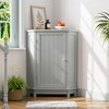Whisen Modern Triangle Corner Bathroom Storage Cabinet with Adjustable Shelf - 2 of 4