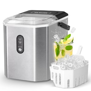 SUGIFT 26 lbs Countertop Ice Maker, Portable, Fast, and Easy to Use, Silver - 1 of 4