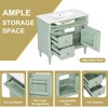 Mshliw 36" Freestanding Bathroom Vanity with Ceramic Sink, Flip Drawer, 2 Storage Drawers & Adjustable Shelf, Solid Rubberwood Frame - 2 of 4